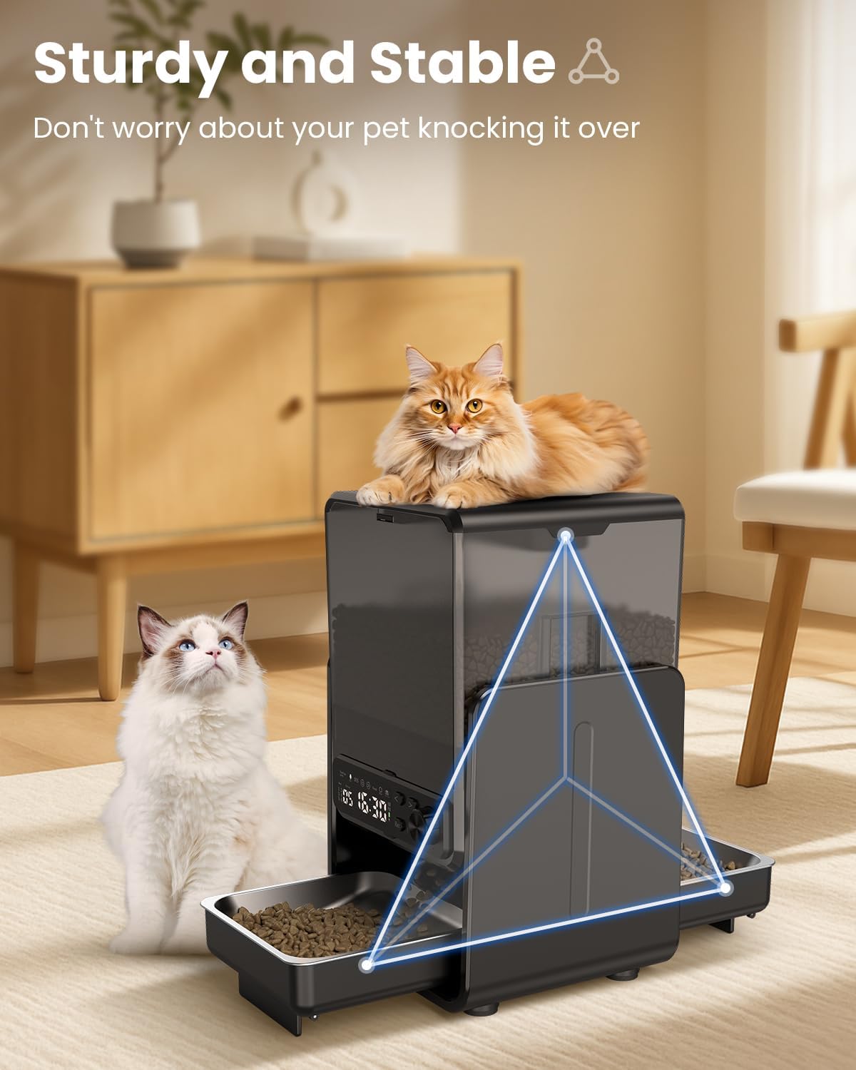 Smart 5L Double Cat Feeder with Dual Power Backup