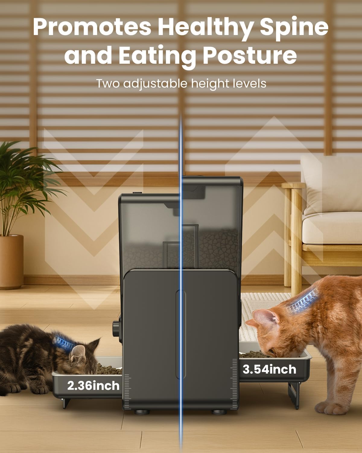 Smart 5L Double Cat Feeder with Dual Power Backup