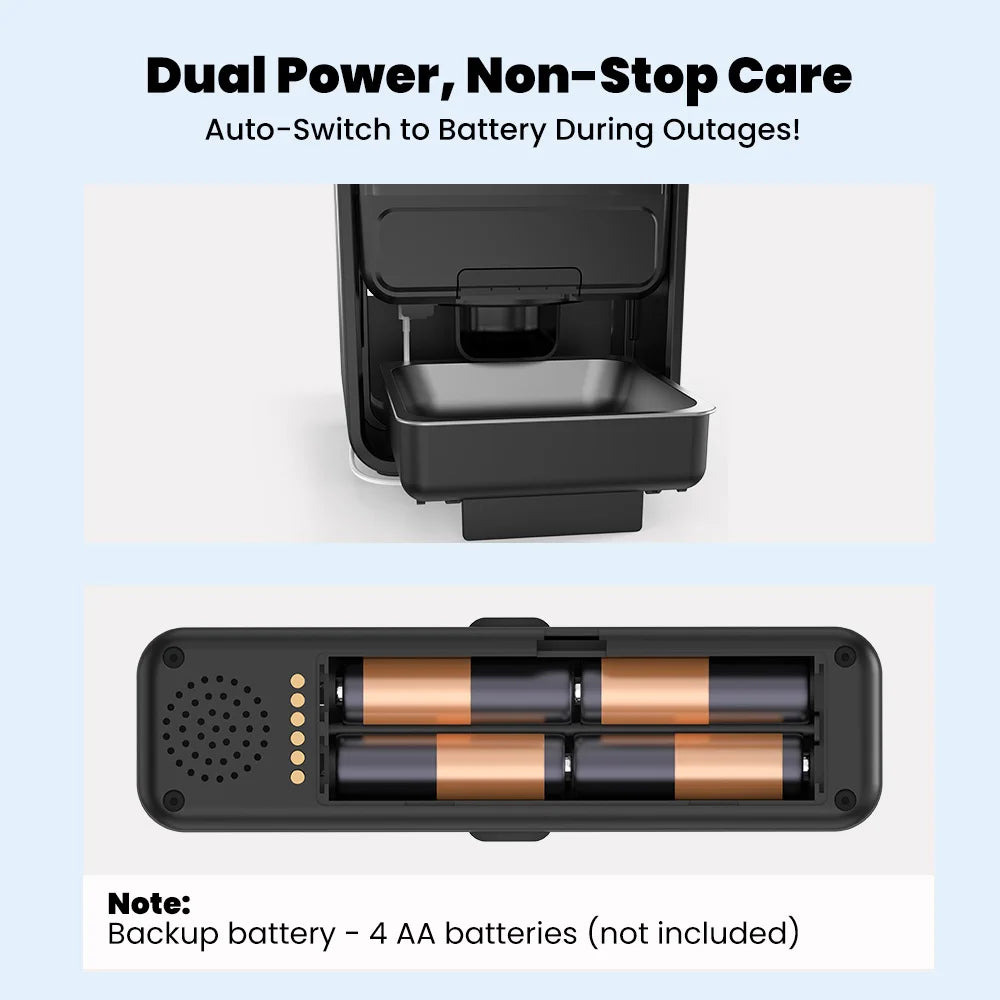 Smart 5L Double Cat Feeder with Dual Power Backup